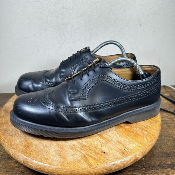 Dr. Martens Oxford 3989 Shoes Boots Leather Vintage‎ Wingtip Black Men's Size 11 - Picture 3 of 8